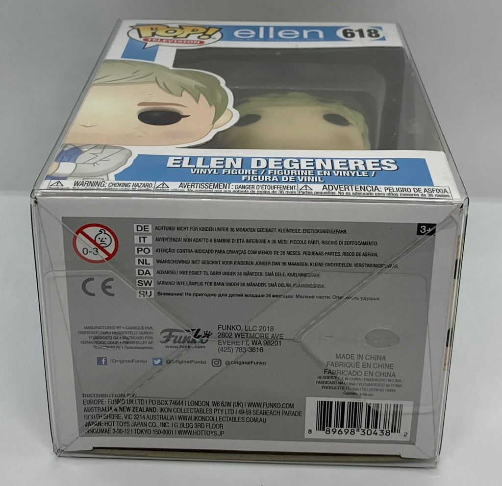 Ellen Degeneres Pop #618 Ellen Funko 2018 Vaulted in a Pop Protector