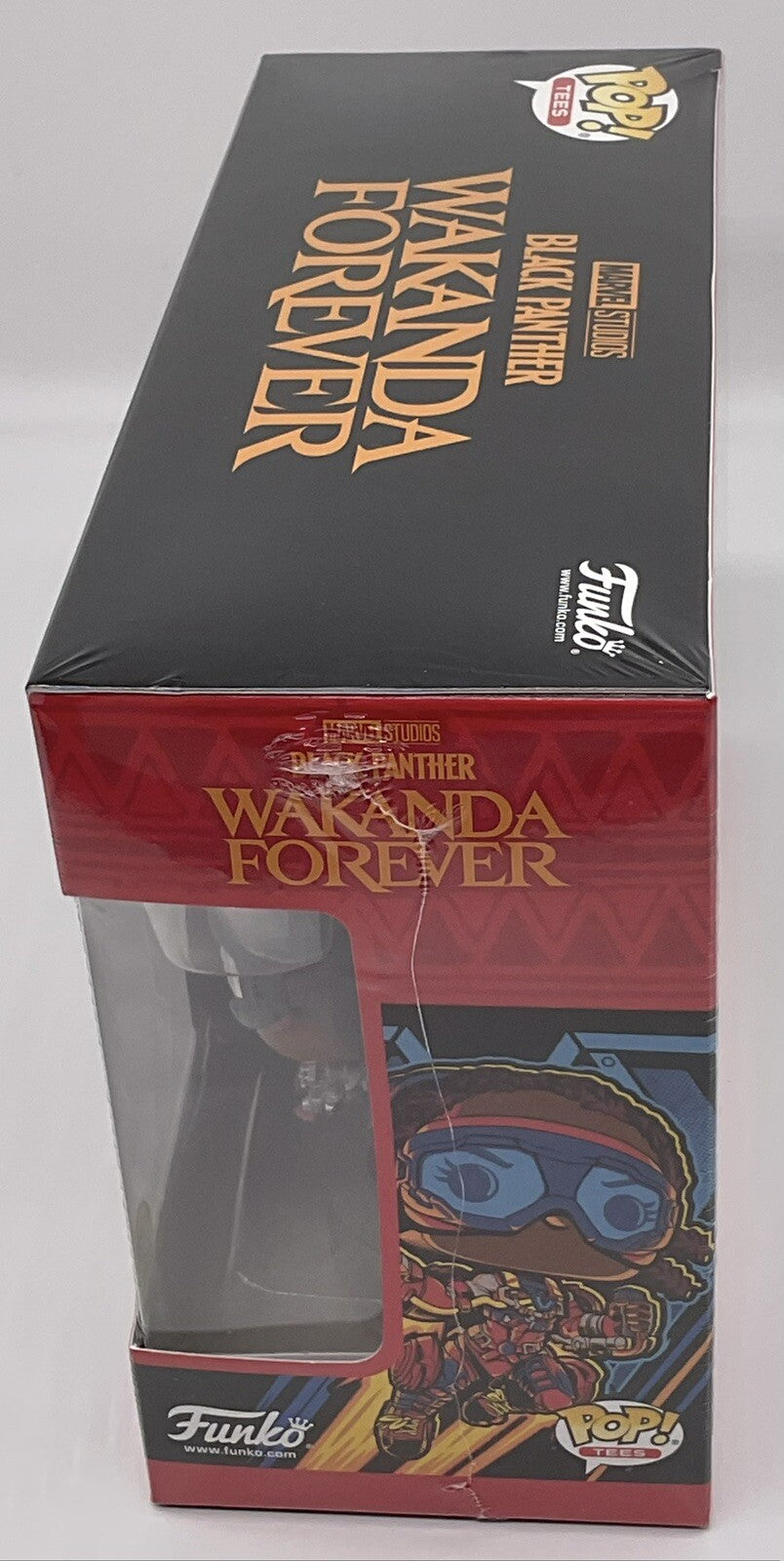 Black Panther Wakanda Forever Funko Pop + Tee Size Large Marvel Iron Heart Glows