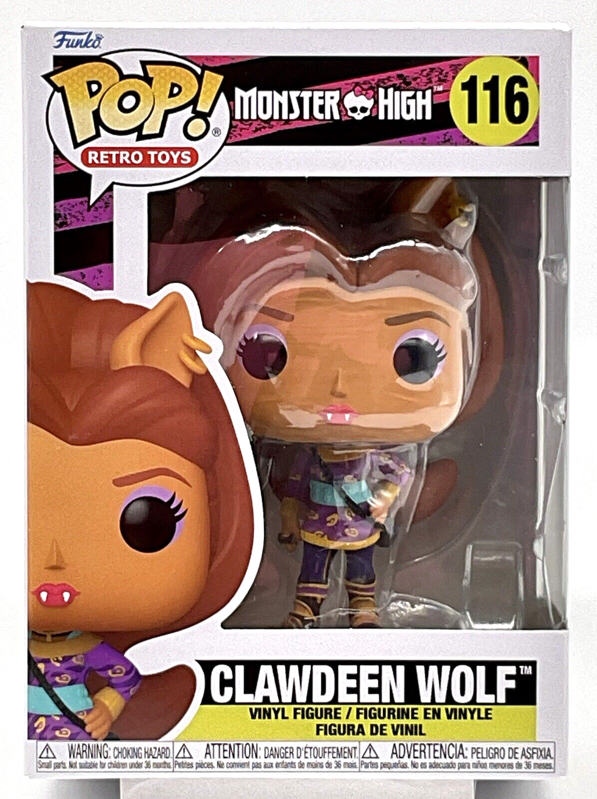 Clawdeen Wolf Pop #116 Monster High Funko Pop Retro Toys 2023 with Protector 
