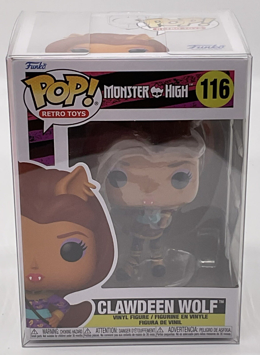 Clawdeen Wolf Pop #116 Monster High Funko Pop Retro Toys 2023 with Protector 