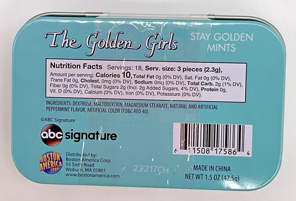 The Golden Girls Stay Golden Cheesecake Shaped Mints In Collectible Tin - Rose
