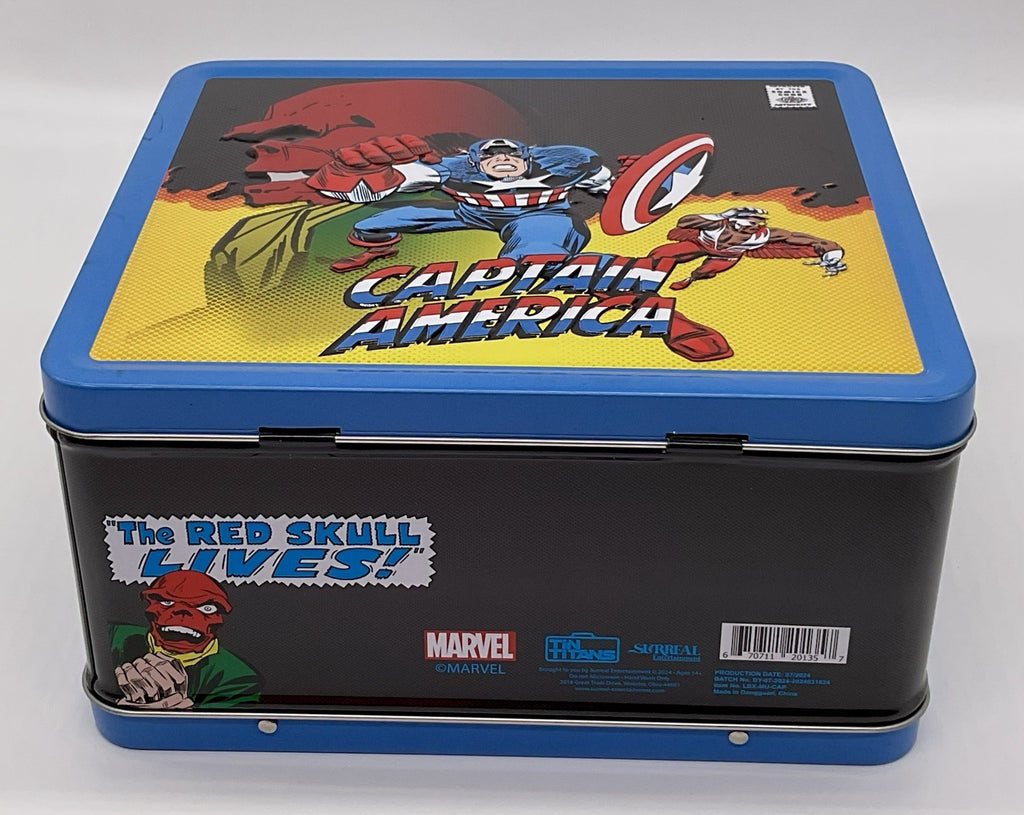 Captain America PX Exclusives Metal Lunch Box with Beverage Container Tin Titans