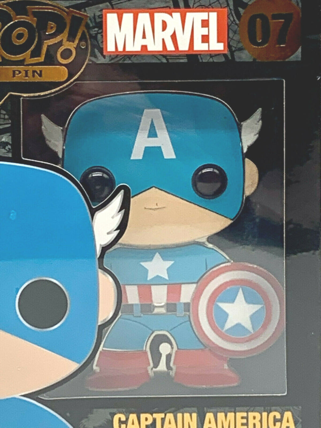 Captain America Funko Pop Pin #07 Marvel Large Enamel Pin 2021 Funko