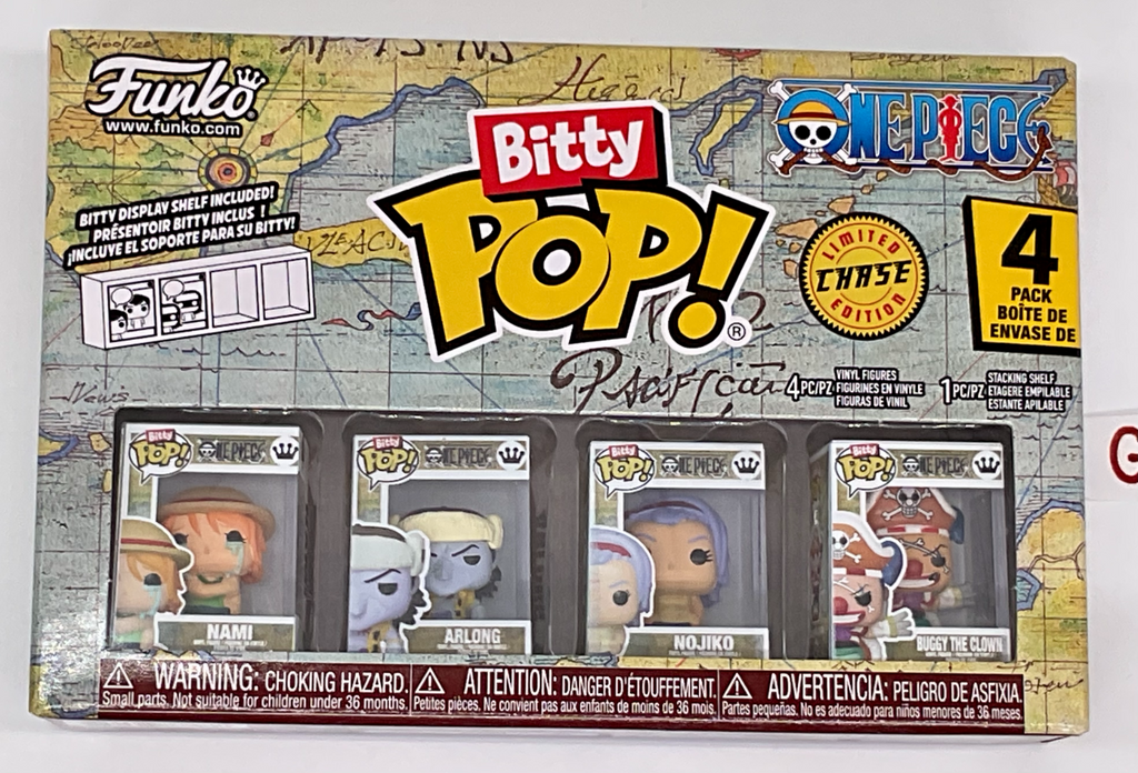 One Piece Funko Bitty Pops 4 Pack 2025 Includes One Bitty Pop Shelf (G)