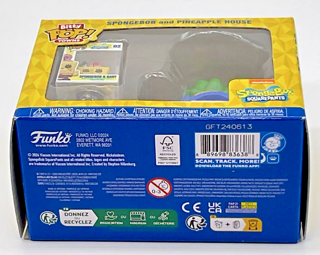 Spongebob with Gary and Pineapple House Funko Bitty Pop Towns 2024