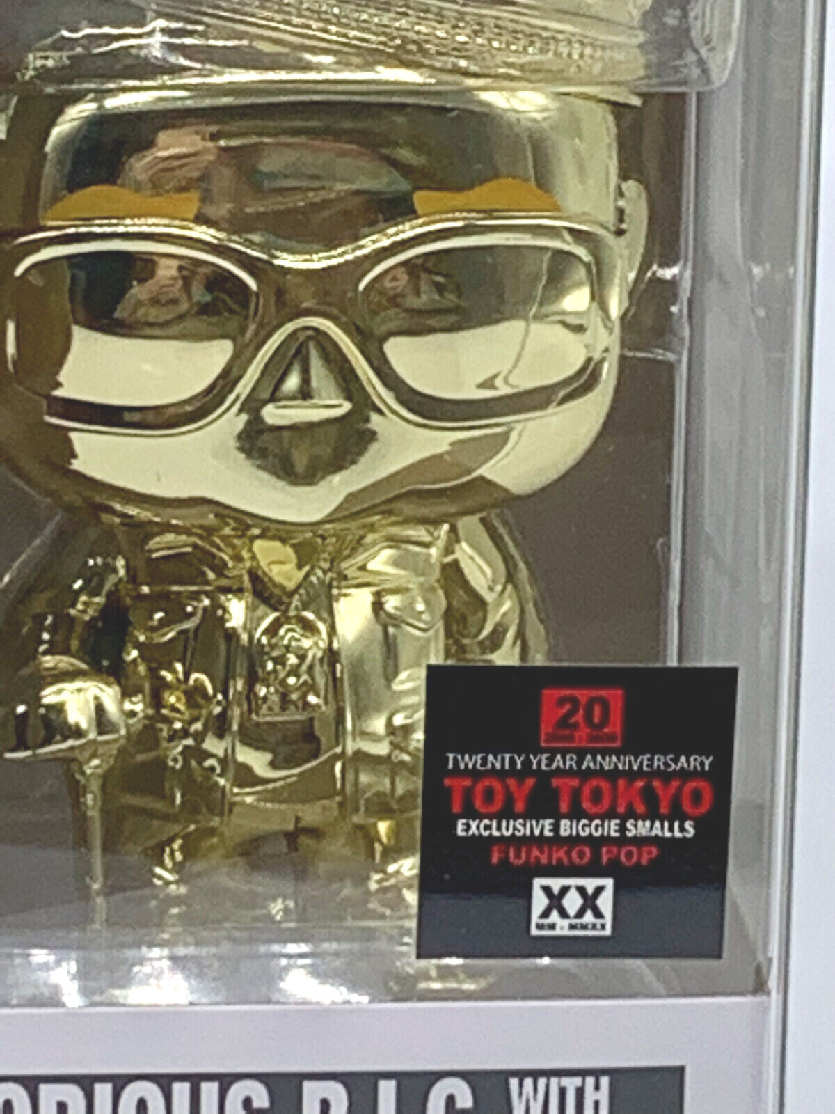 Notorious B.I.G w/ Crown Pop #82 Gold Chrome Funko ToyTokyo Exclusive protector