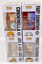 Cinderella 4 Piece Funko Pop Set - Disney Fairy Godmother, Jaq + Gus Gus, Prince