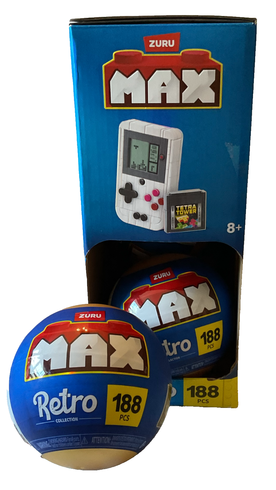 Max Retro Build Brick 188 Pieces by Zuru Game Boy with Cartridge Building Blocks