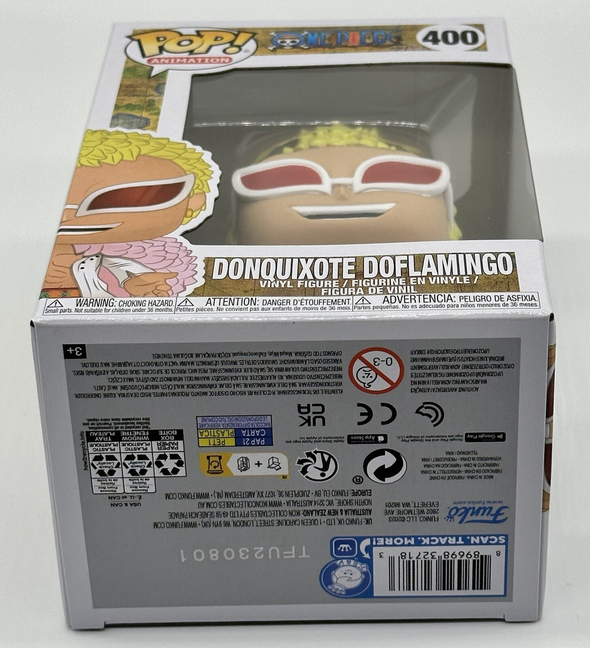 Donquixote Doflamingo Pop #400 One Piece Funko Pop Animation in Pop Protector