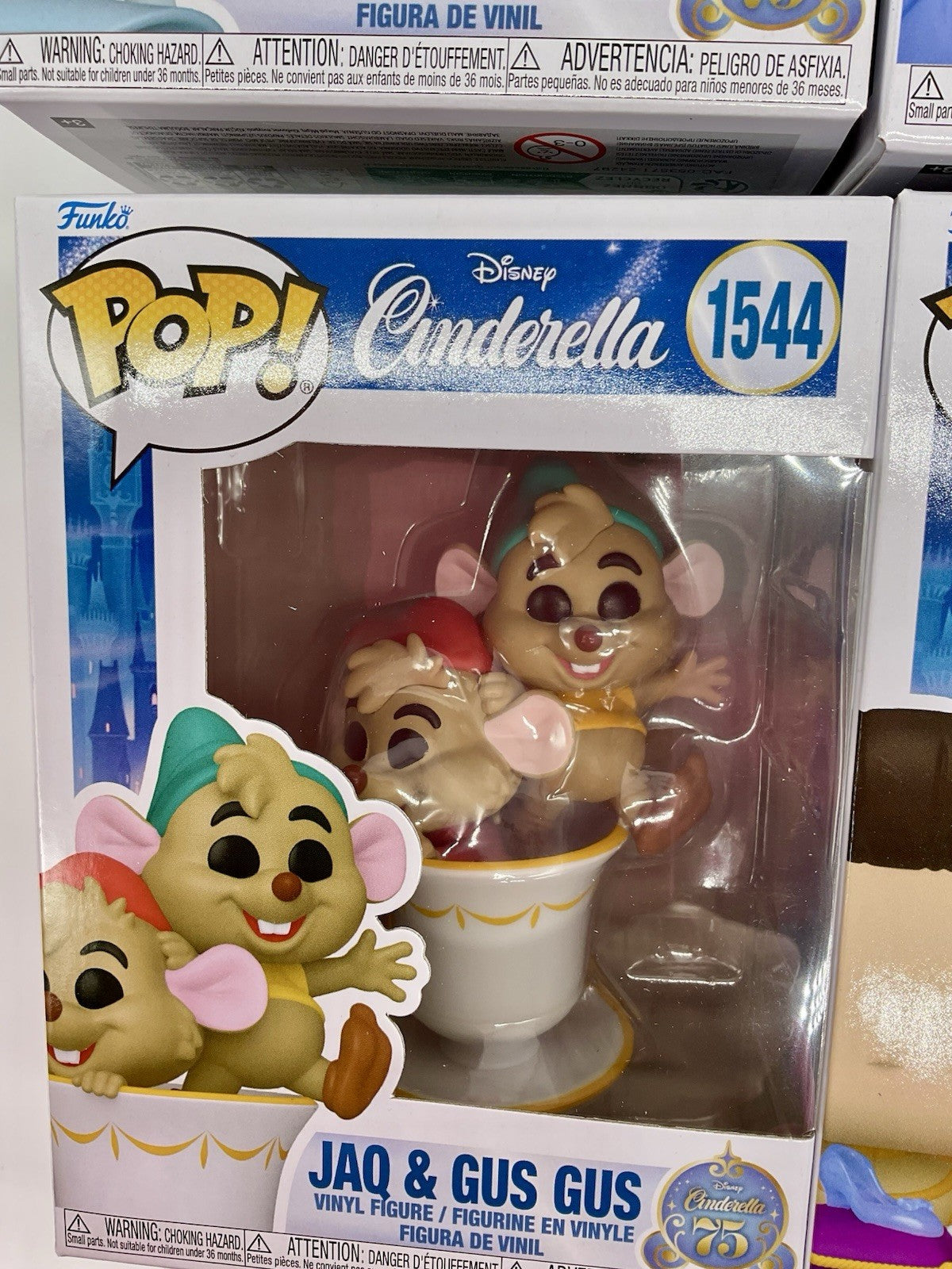 Cinderella 4 Piece Funko Pop Set - Disney Fairy Godmother, Jaq + Gus Gus, Prince