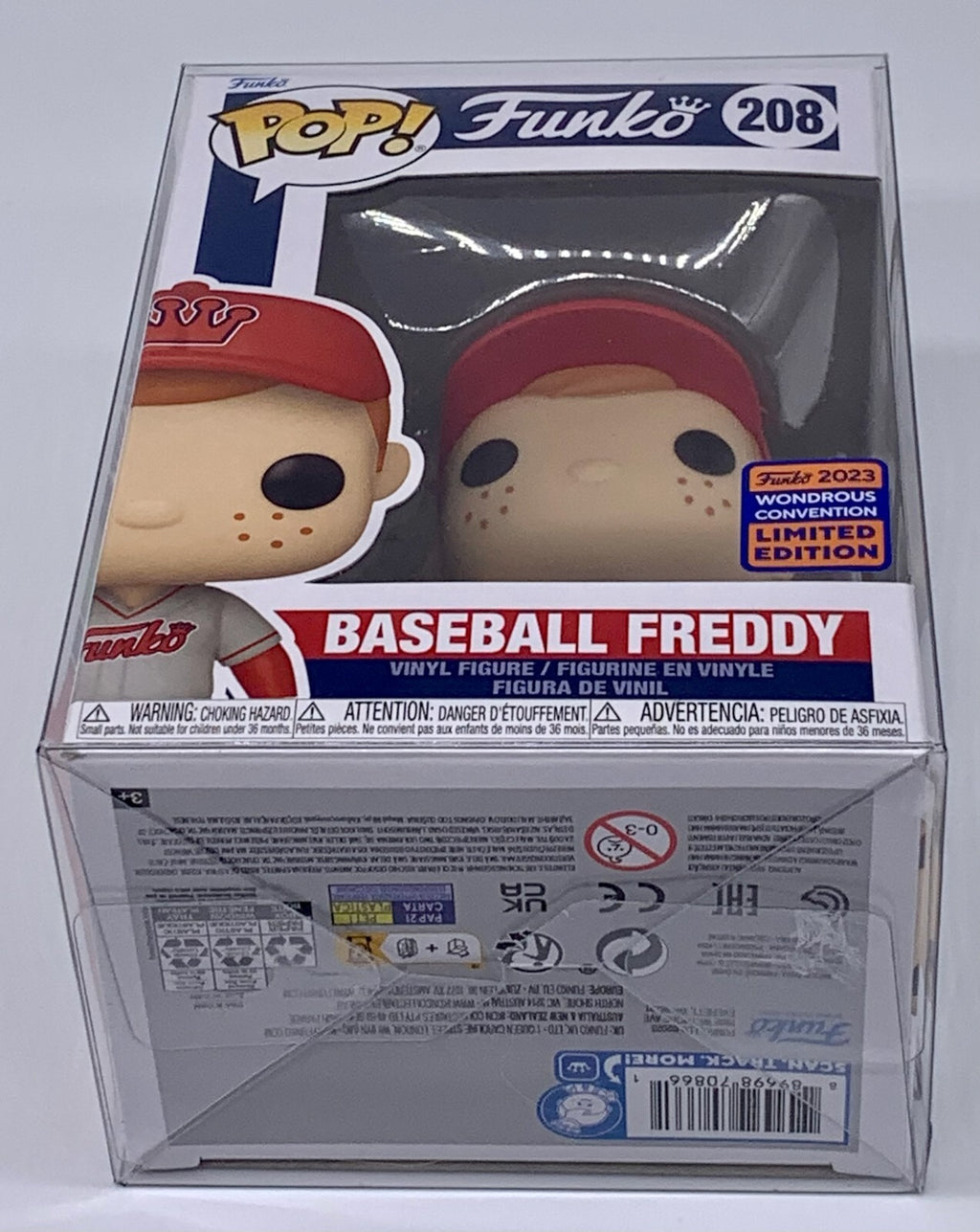 Baseball Freddy Pop #208 Funko Wondrous Convention 2023 Lmtd Edition Protector