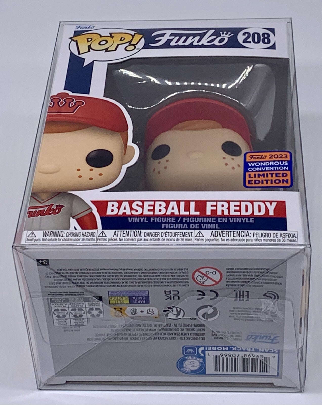 Baseball Freddy Pop #208 Funko Wondrous Convention 2023 Lmtd Edition Protector