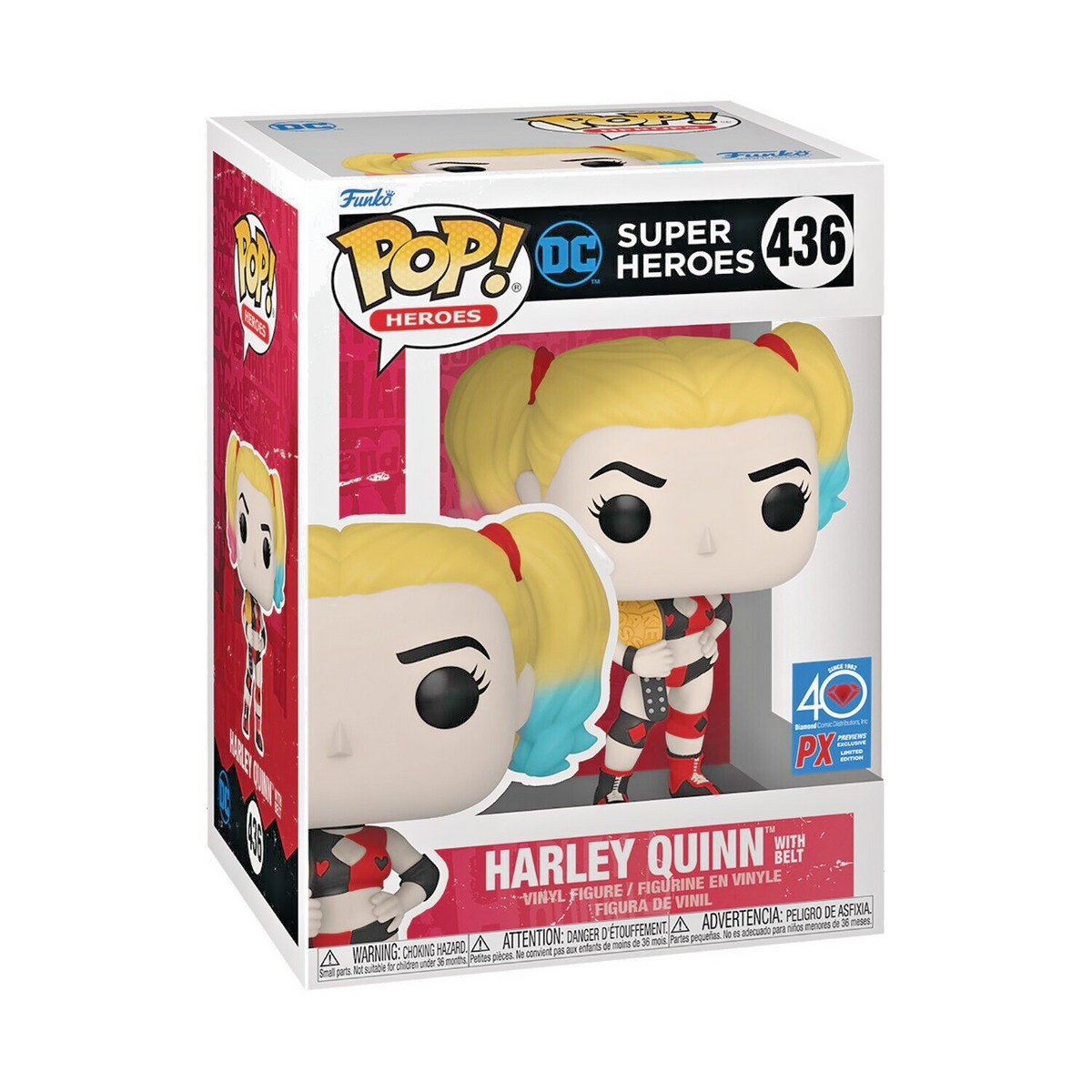 Harley Quinn with Belt Pop #436 DC Super Heroes Funko 2022 PX Exclusive Limited