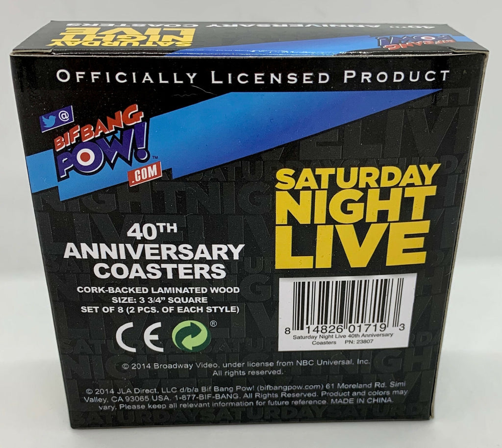 Saturday Night Live 40th Anniversary Coasters Set of 8 - 3 3/4 inch Wooden 