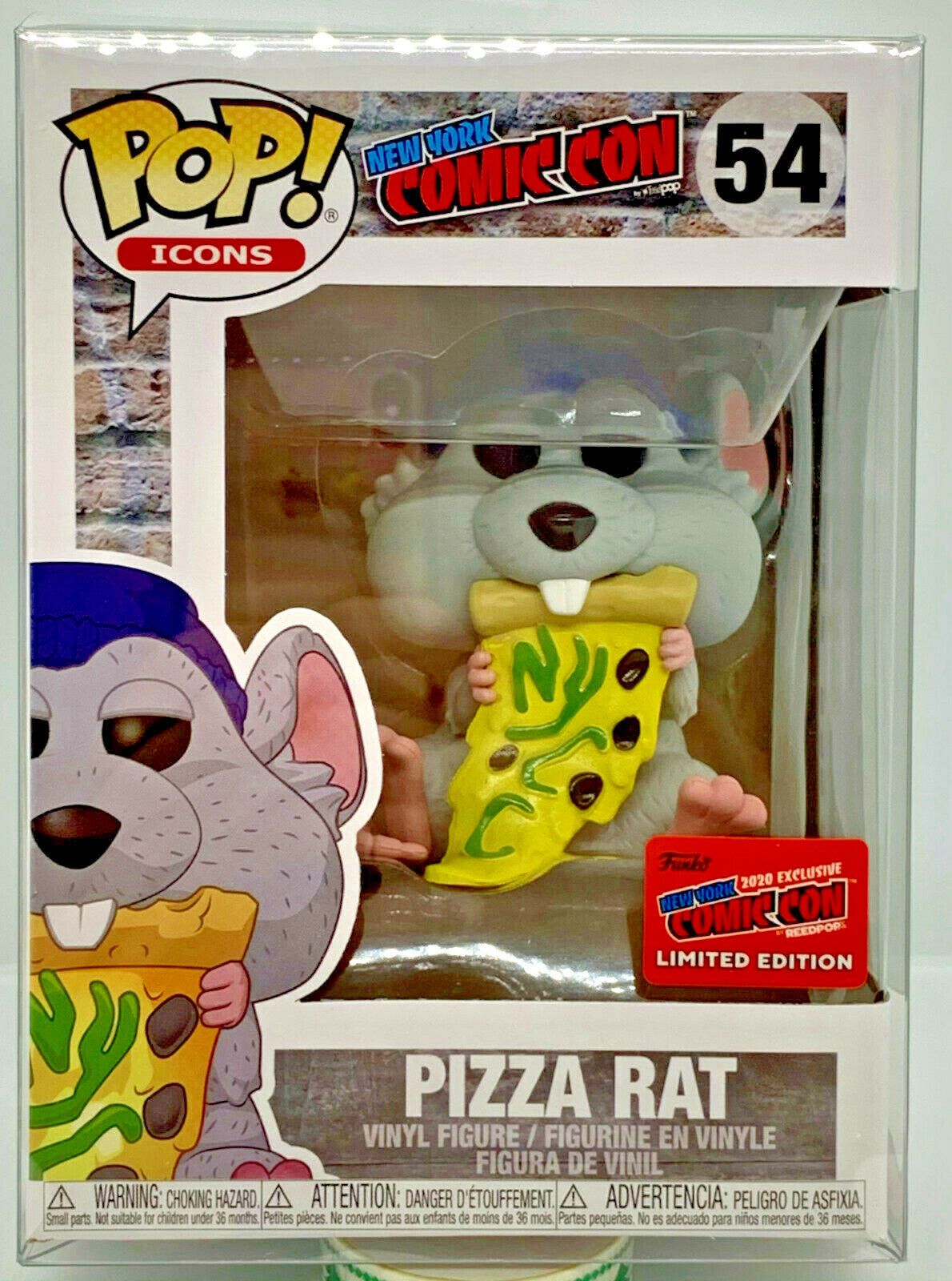 Pizza Rat Pop #54 NYCC 2020 Funko Icons Limited Edition Exclusive in Protector 