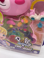 Polly Pocket Care Bears Compact Play Set Mattel 2024 2 Bears 1 Doll, Accessories