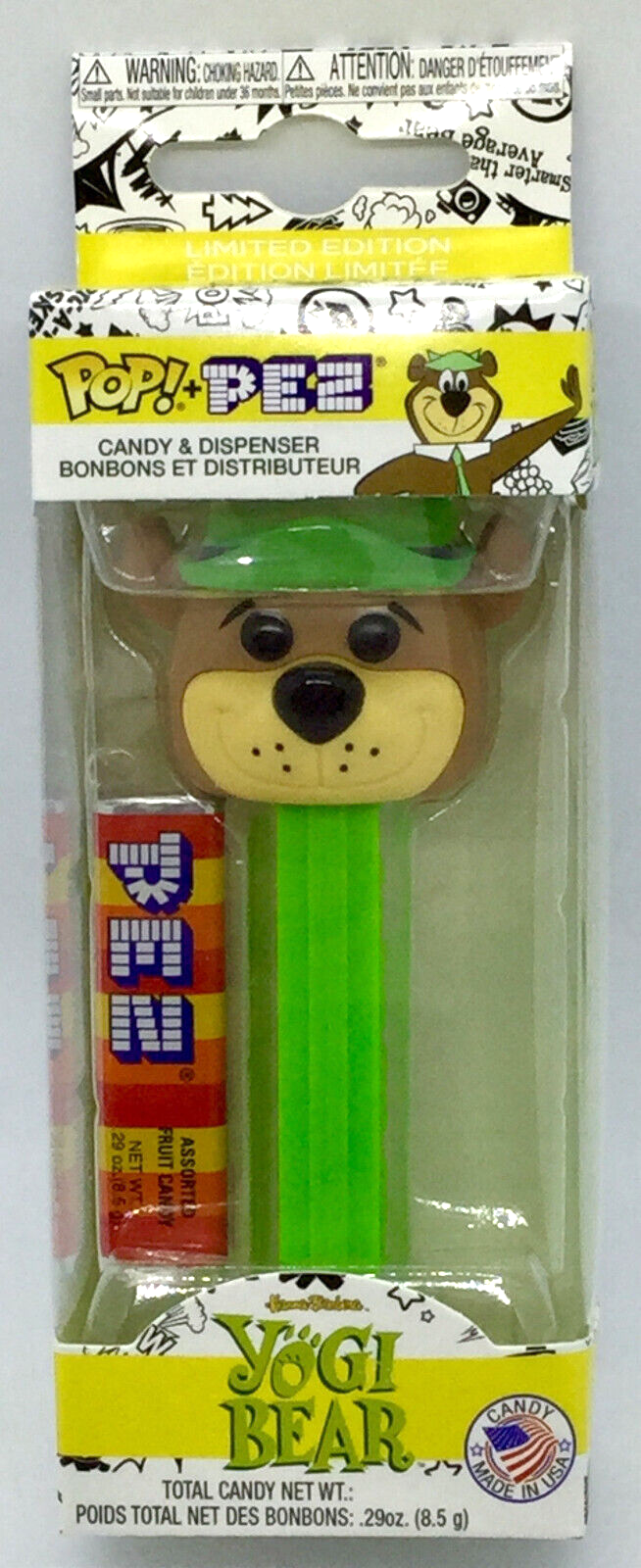 Yogi Bear Funko Pop Pez Dispenser/Candy Hanna Barbera 2018 Vaulted green stem