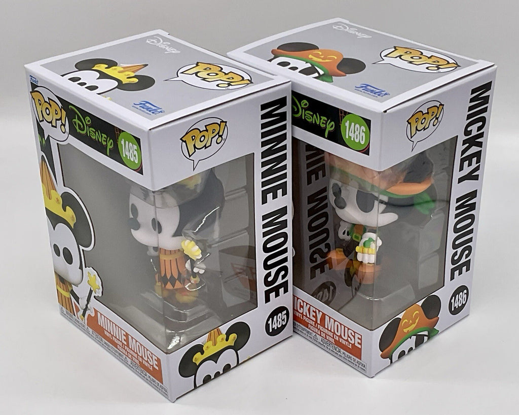 Mickey Mouse Pop #1486 + Minnie Mouse Pop #1485 Funko Halloween  2 Piece Set