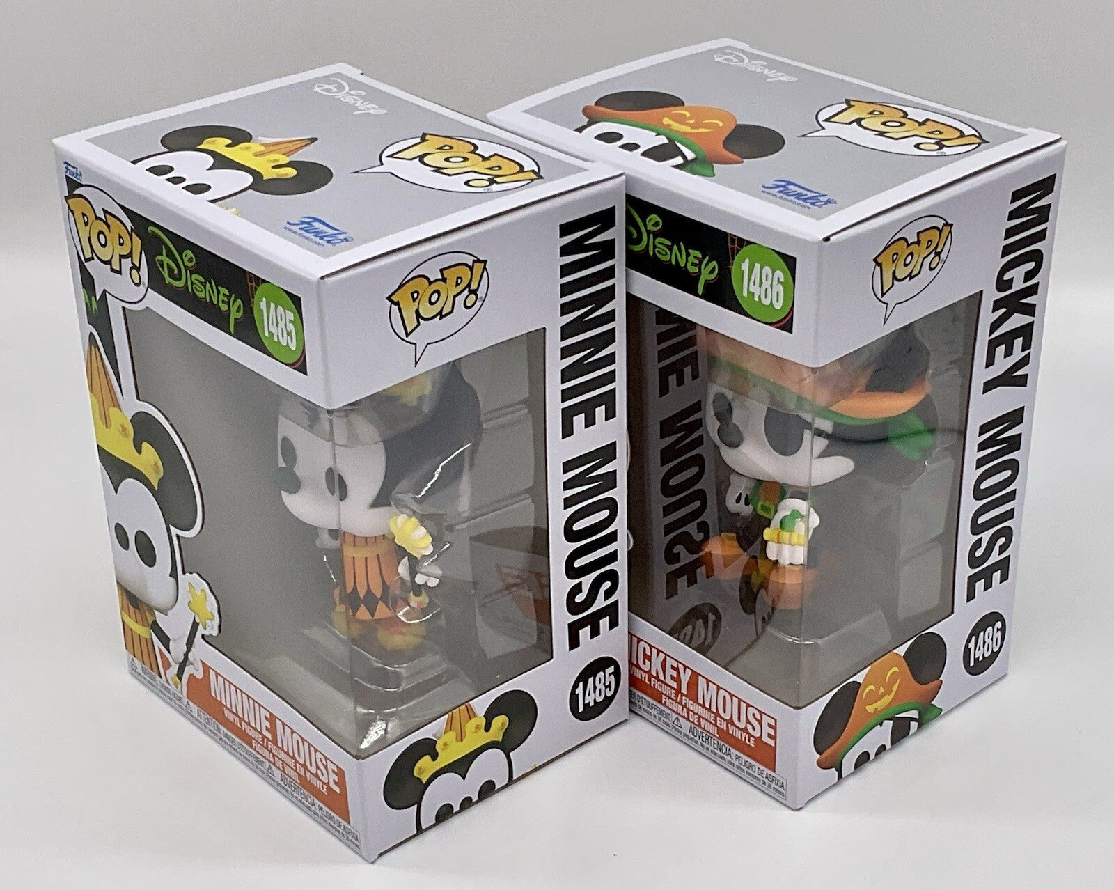 Mickey Mouse Pop #1486 + Minnie Mouse Pop #1485 Funko Halloween  2 Piece Set