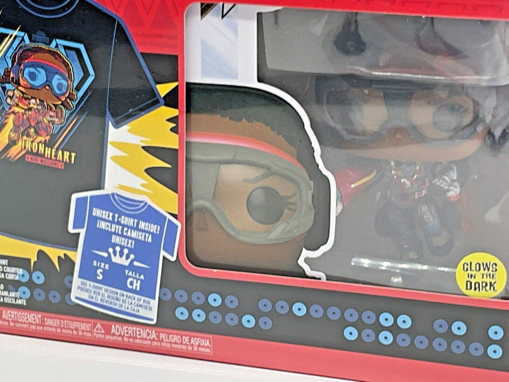 Black Panther Wakanda Forever Funko Pop + Tee Marvel Studios Glows Size Small