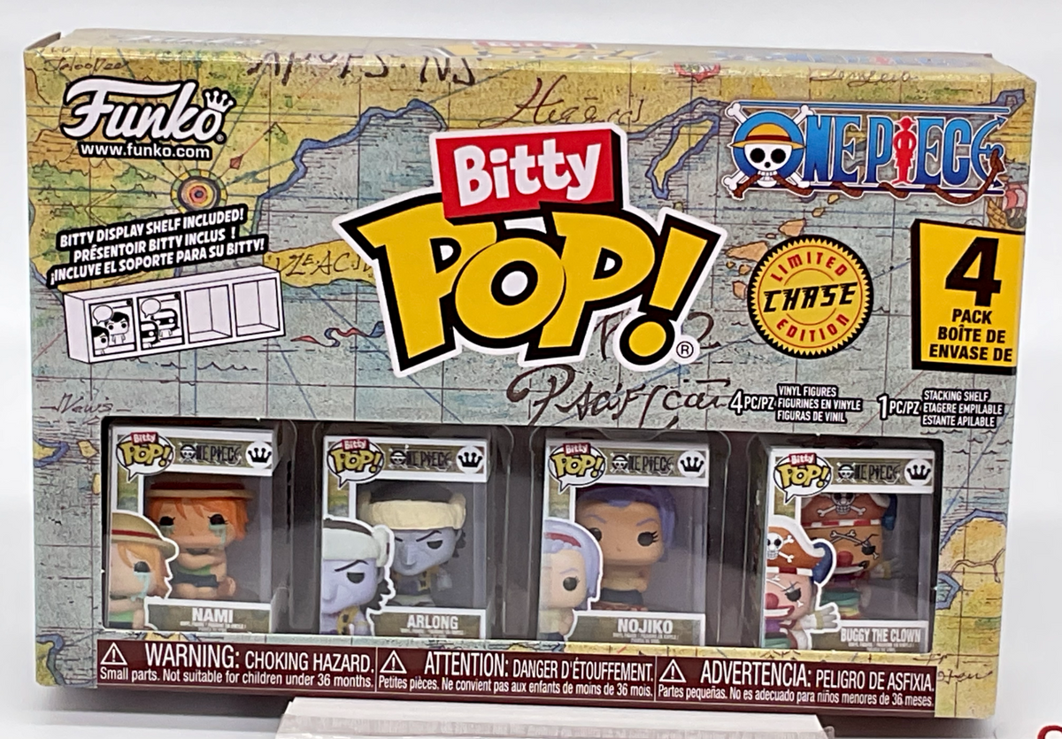One Piece Funko Bitty Pops 4 Pack 2025 Includes One Bitty Pop Shelf (G)