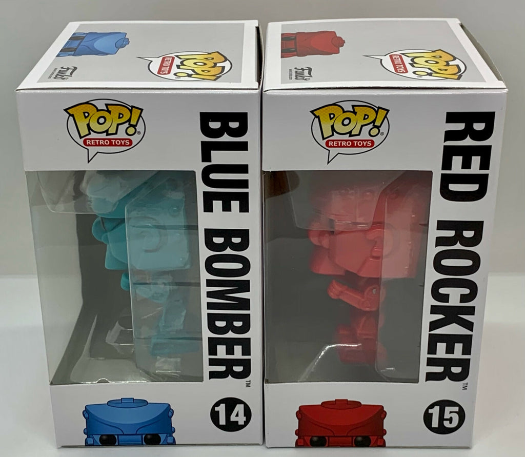 Rock Em Sock Em Robot Funko Pop Retro Toys 2 piece set Blue Bomber + Red Rocker