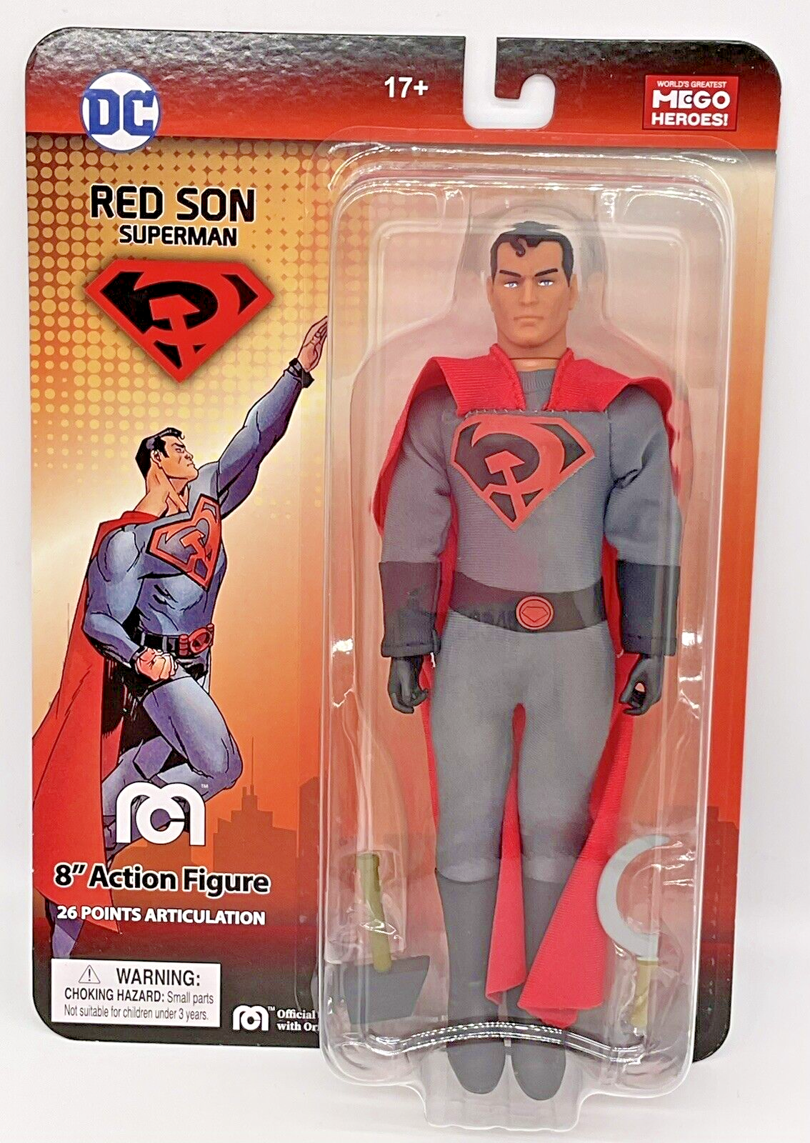 Red Son Superman 8” Action Figure MEGO 2021 DC World's Greatest Heroes