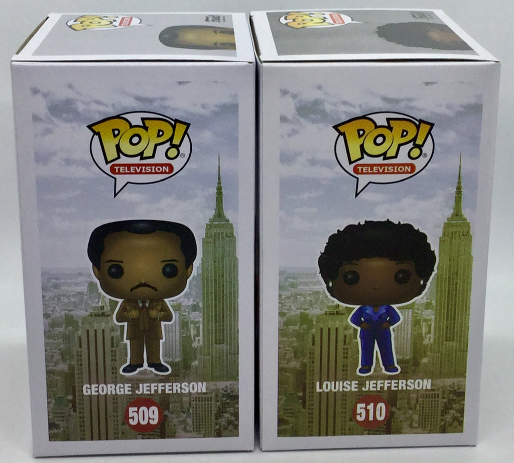 George Jefferson Pop #509 and Louise Jefferson Pop #510 Set Funko 2018 Vaulted
