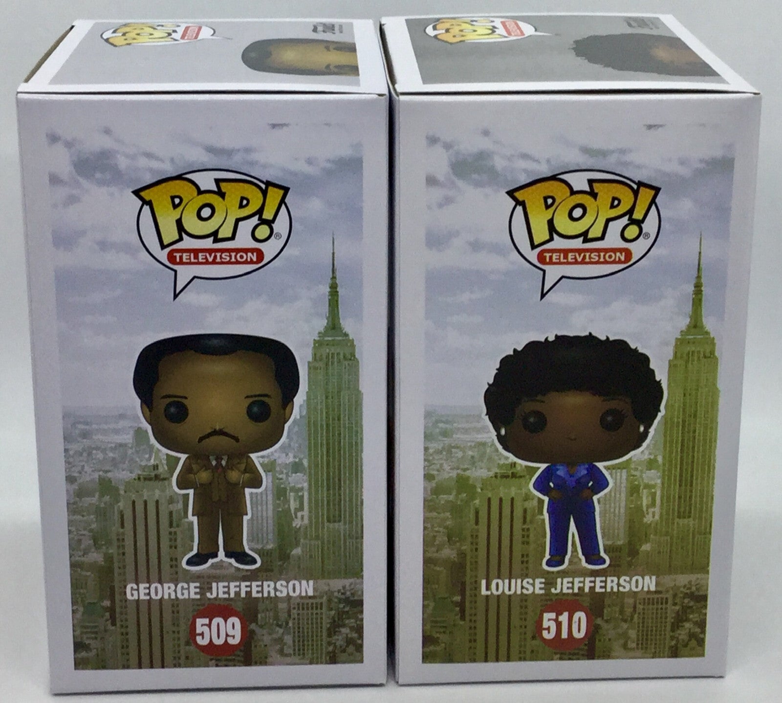 George Jefferson Pop #509 and Louise Jefferson Pop #510 Set Funko 2018 Vaulted