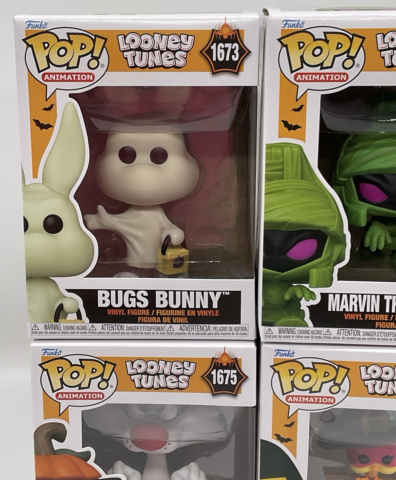 Looney Tunes Halloween 4 Piece Funko Pop Set 2024 Bugs, Marvin, Sylvester,Tweety