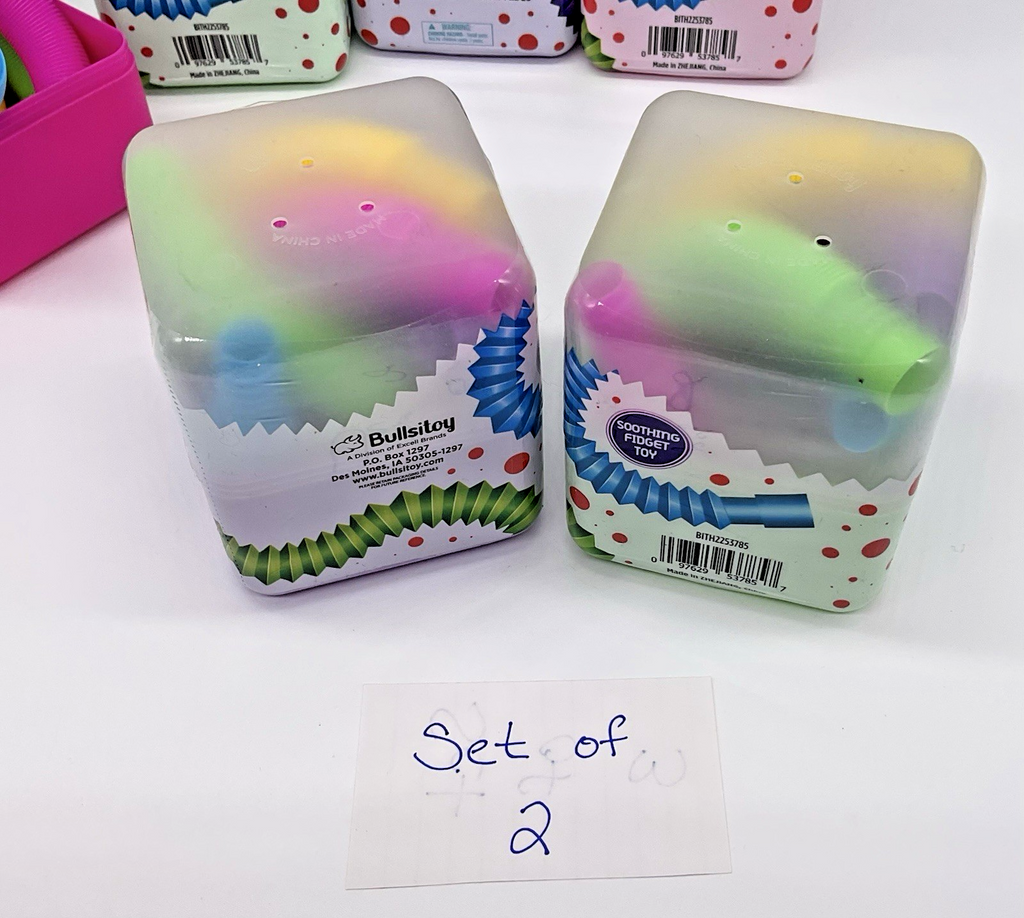 Squidgets Popping Connector Tubes Fidget Toy Set Of 2 Cubes - Each Cube 5 Tubes
