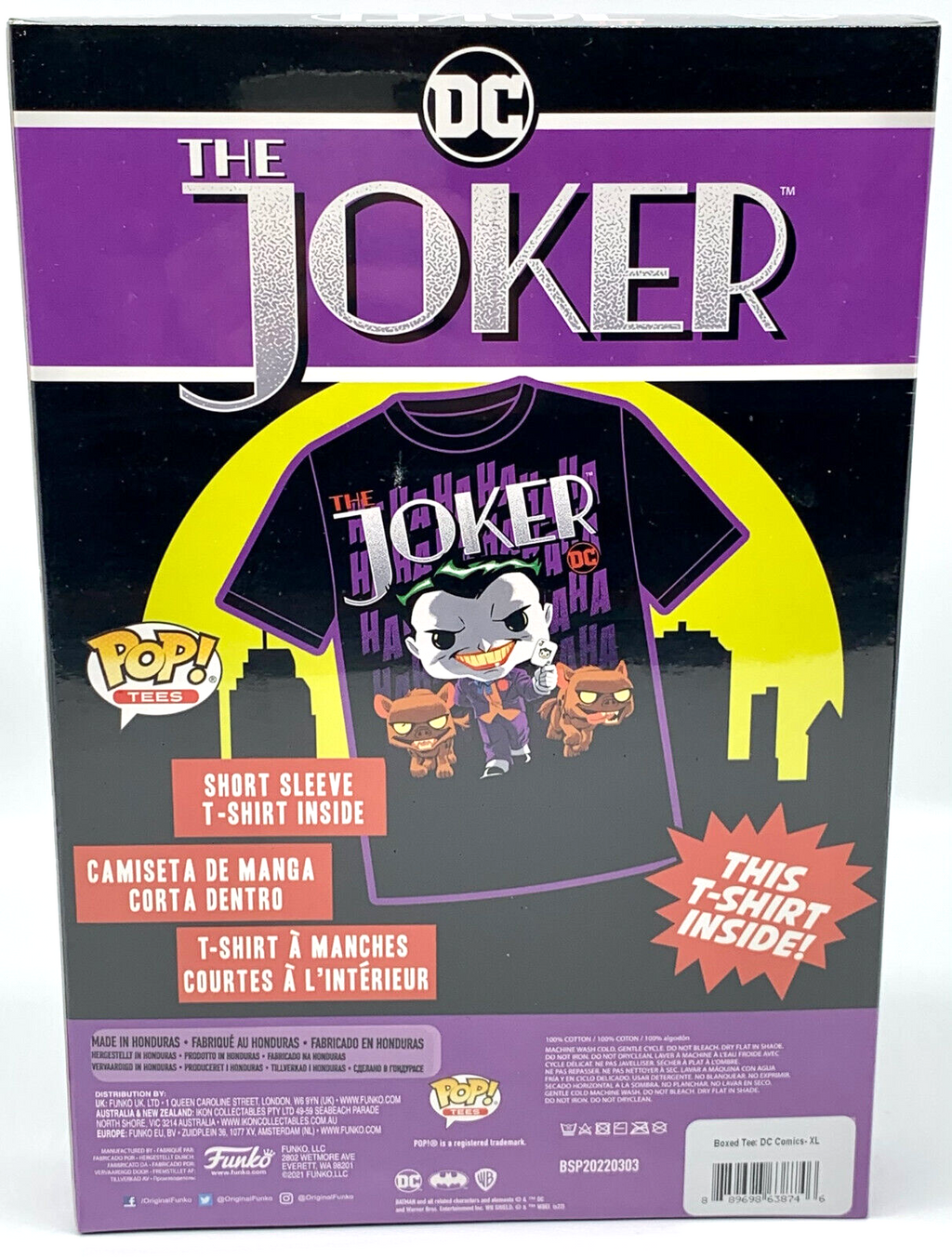 DC The Joker Funko Pop Tee Size X-Large Unisex Boxed t-shirt Short Sleeve