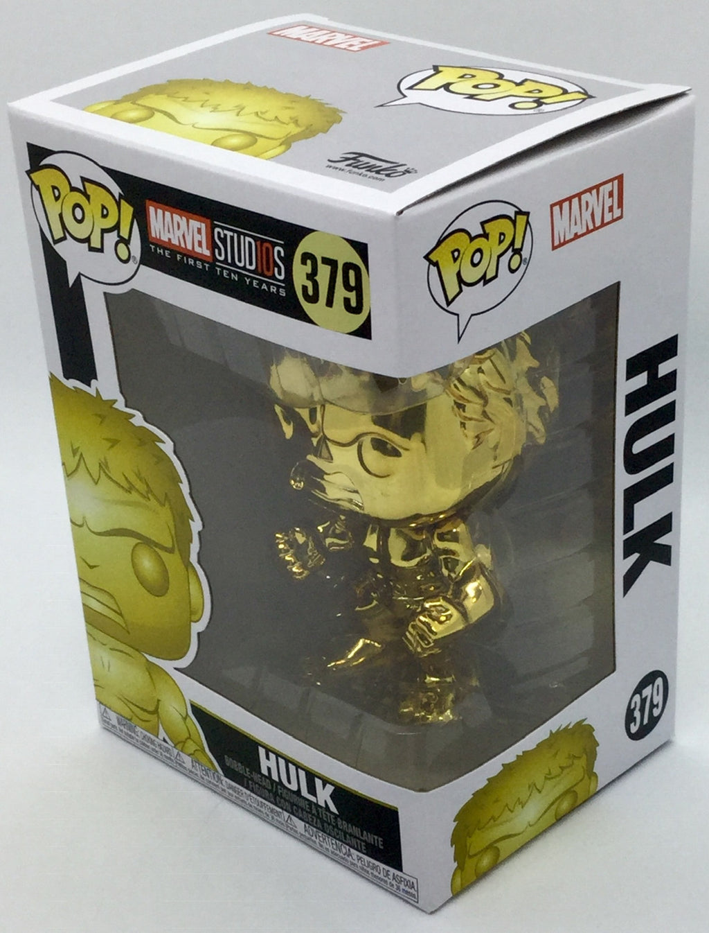 Hulk Pop #379 Gold Chrome Marvel Studio's 10th Funko Pop 2018 minor damage SEE