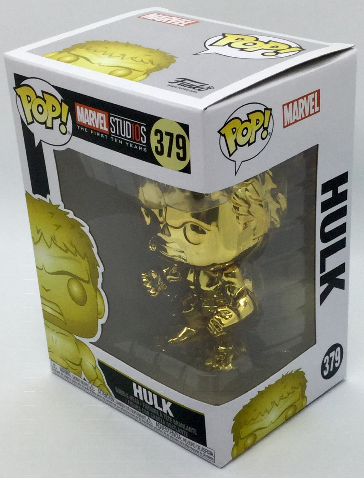 Hulk Pop #379 Gold Chrome Marvel Studio's 10th Funko Pop 2018 minor damage SEE