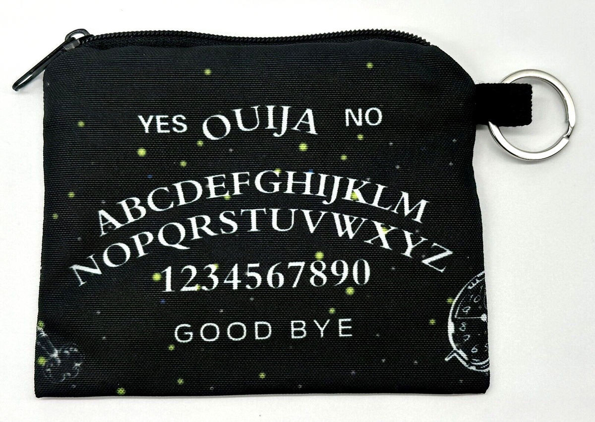 Ouija Coin Purse Zip Top Closure Key Ring Black
