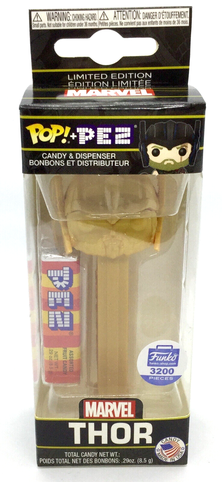 Thor Marvel Gold Funko Pop Pez Funko Exclusive 2018 Limited Edition of 3200