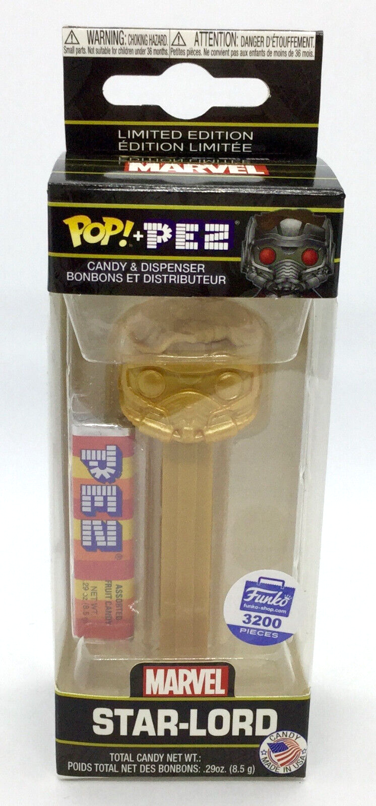 Star-Lord Marvel Gold Funko Pop Pez Funko Exclusive 2018 Limited Edition of 3200