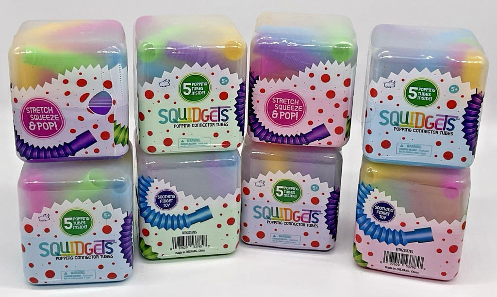 Squidgets Popping Connector Tubes Fidget Toy Set Of 2 Cubes - Each Cube 5 Tubes