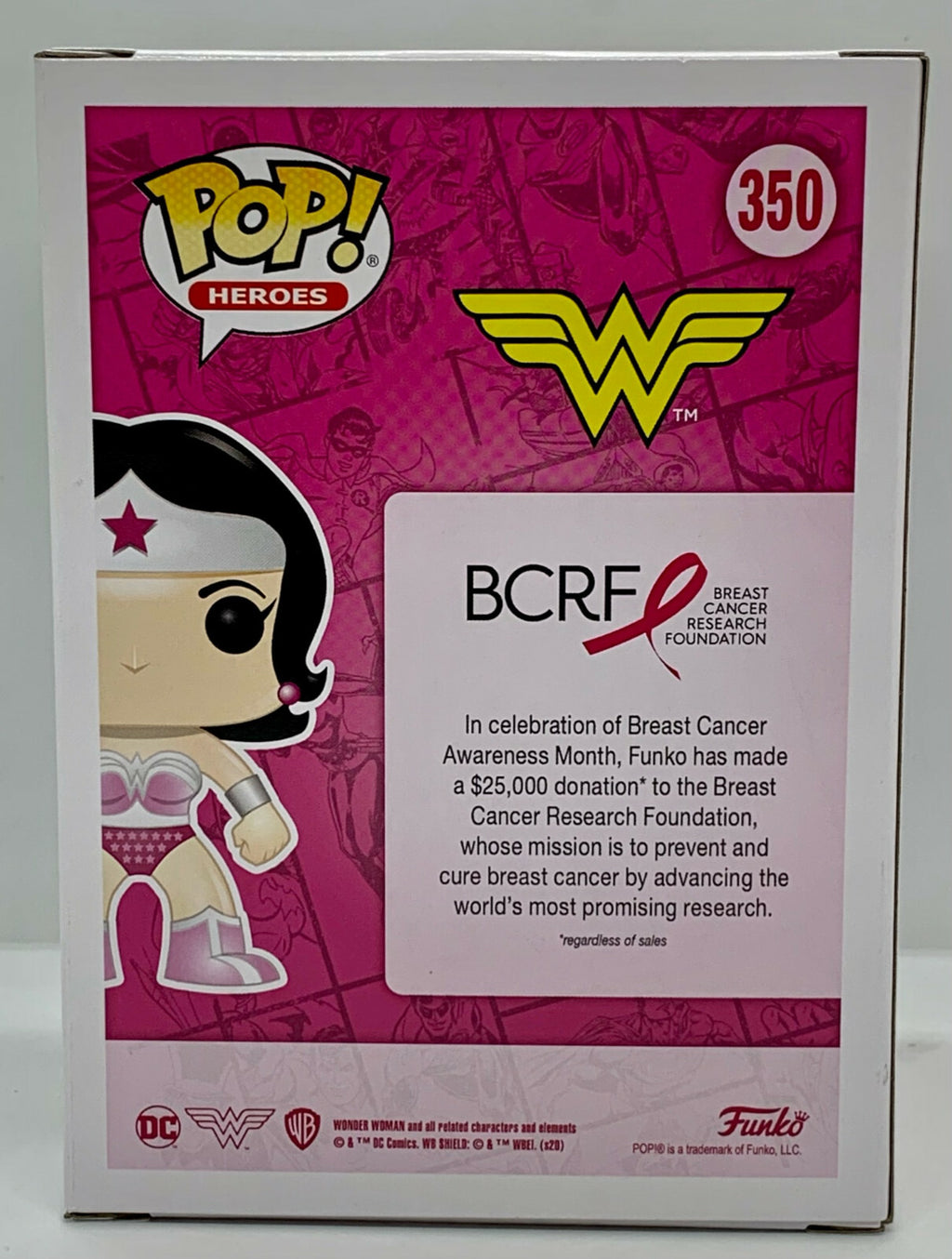 Wonder Woman Pop #350 DC Funko Pop Heroes 2020 Breast Cancer Awareness 