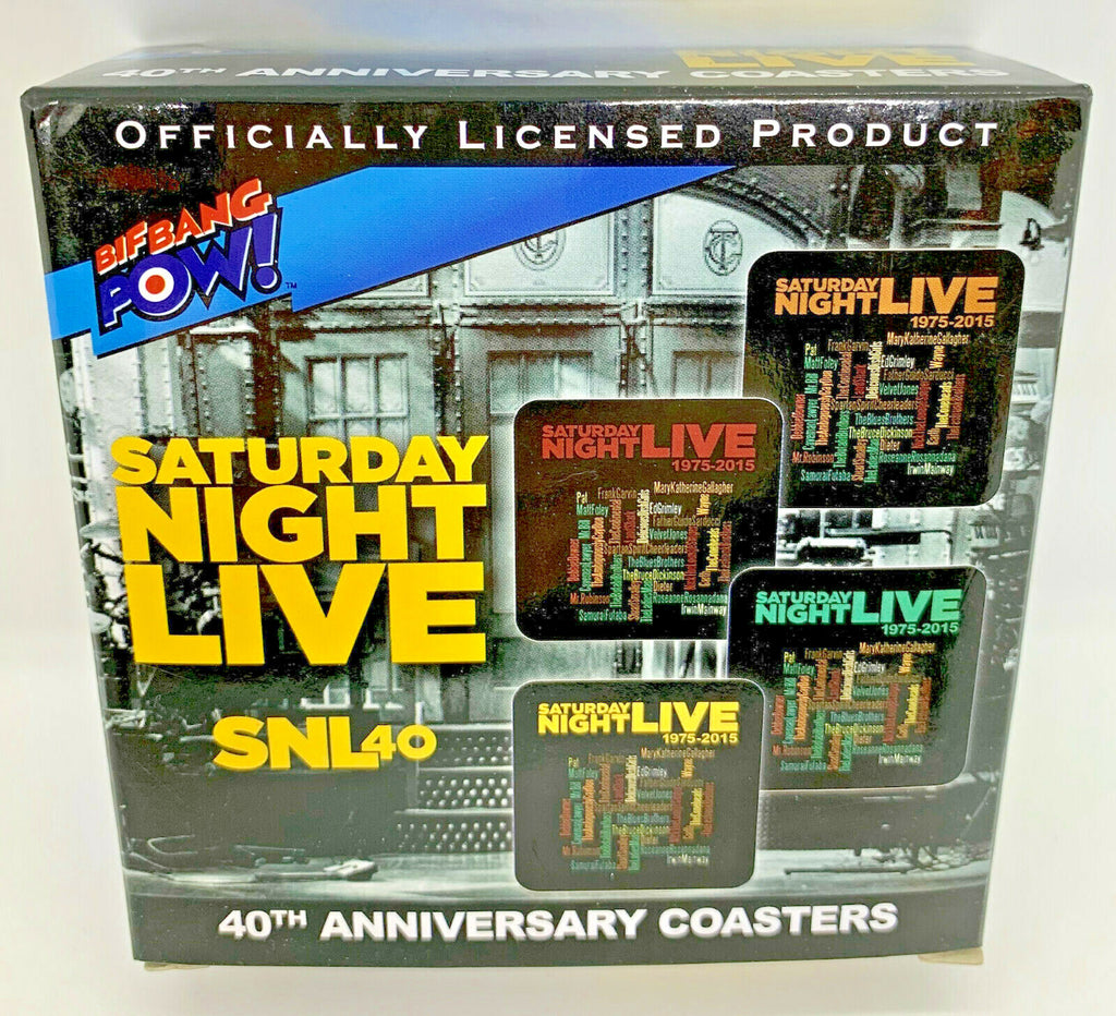Saturday Night Live 40th Anniversary Coasters Set of 8 - 3 3/4 inch Wooden 