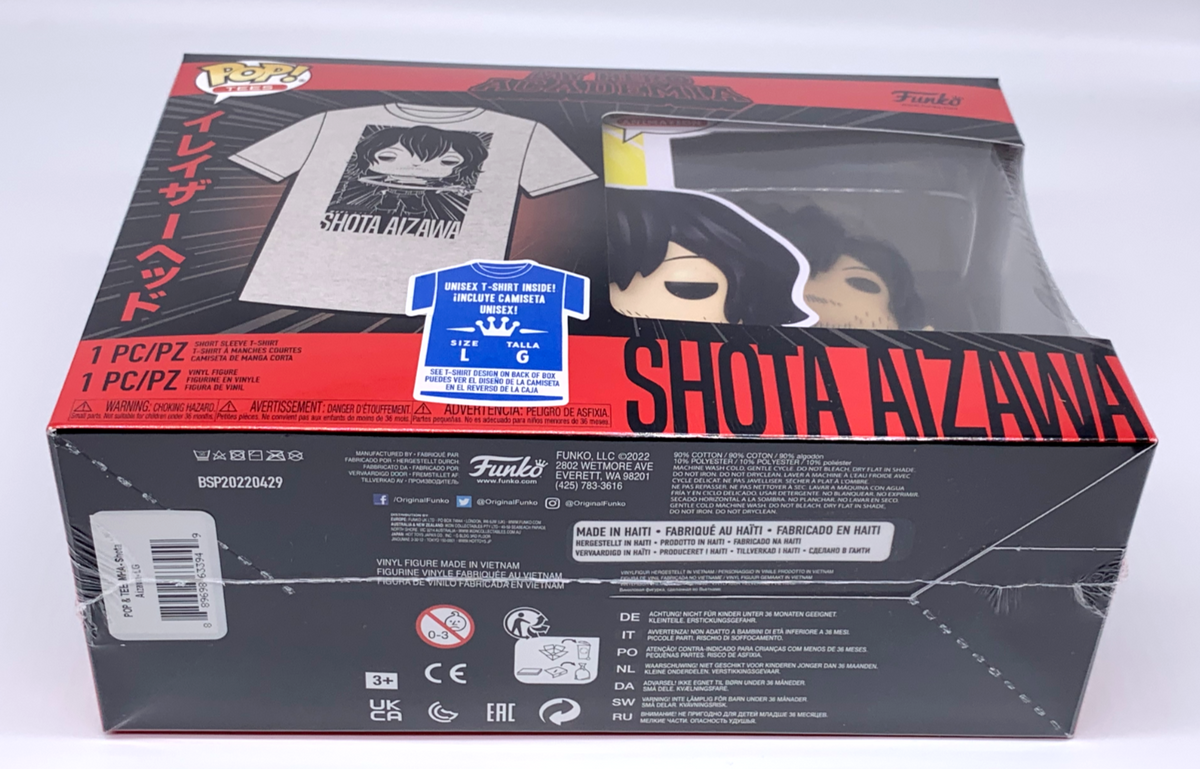 Shota Aizawa Pop #375 w/Short Sleeve T-Shirt Funko 2022 My Hero Academia Large