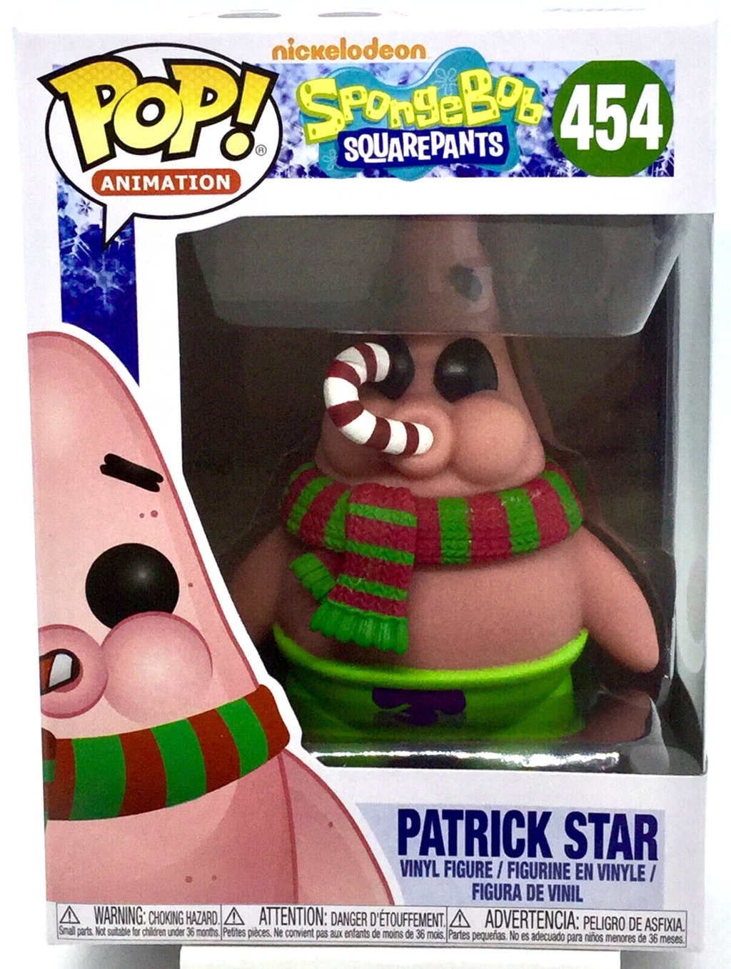 Patrick Star Pop #454 with Candy Cane Holiday Funko Pop 2018