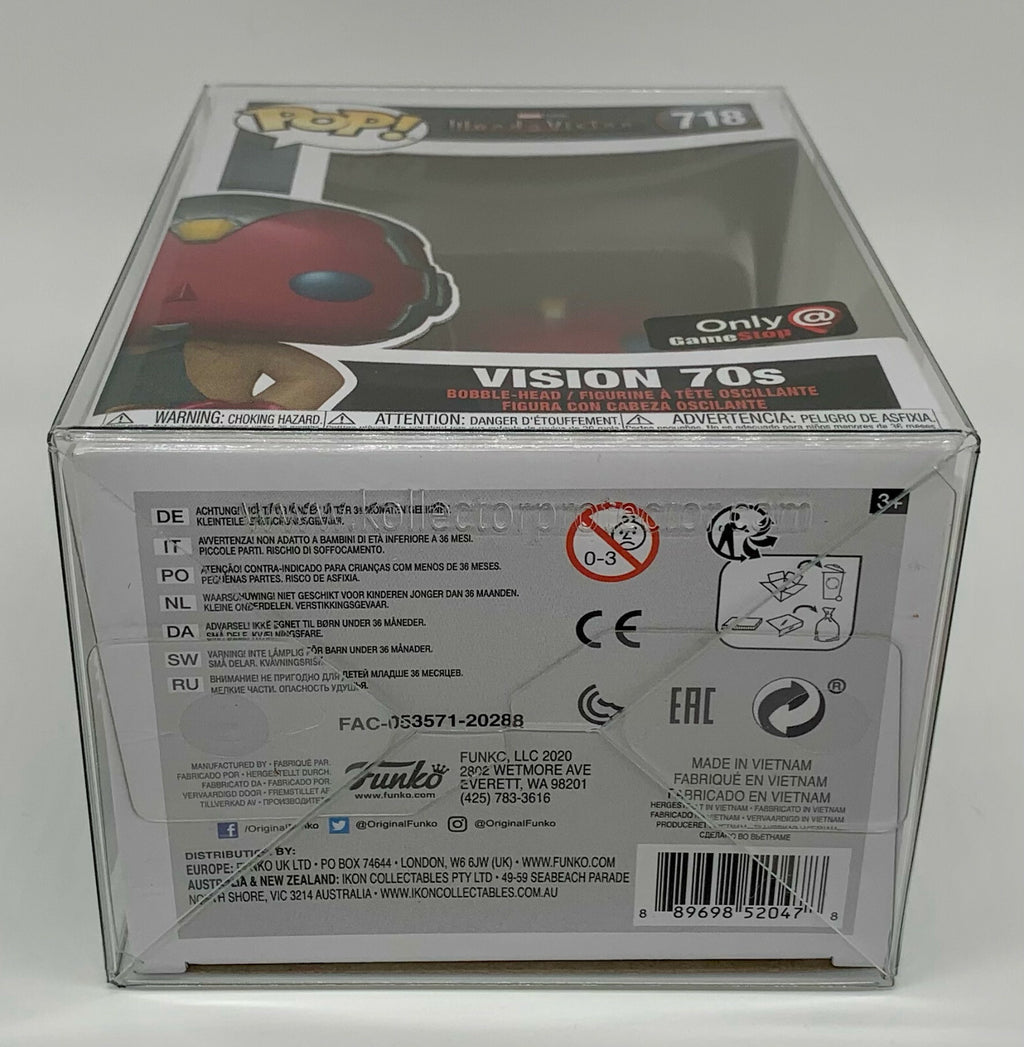 Vision 70's Pop #718 Wanda Vision Funko Pop Gamestop Exclusive in Protector 2021