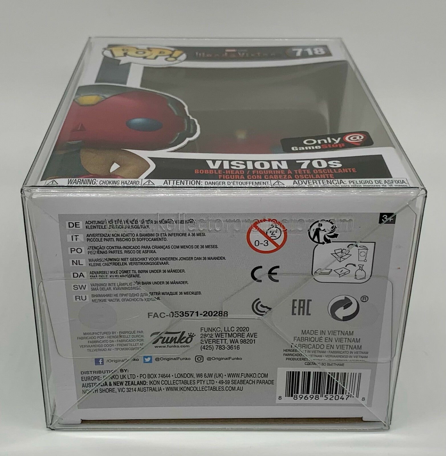 Vision 70's Pop #718 Wanda Vision Funko Pop Gamestop Exclusive in Protector 2021