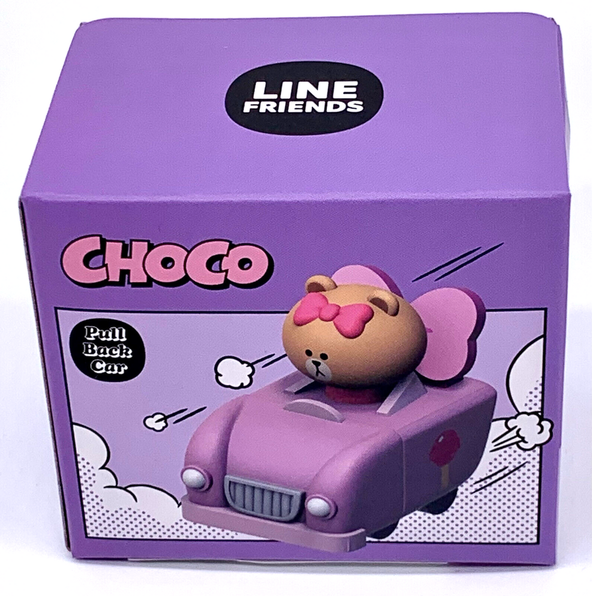 Line Friends Ride with Brown Pull Back Car - Choco Pull Back Car
