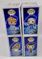 Cinderella 4 Piece Funko Pop Set - Disney Fairy Godmother, Jaq + Gus Gus, Prince