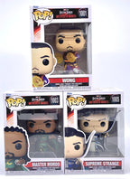 Doctor Strange 3 piece Funko Pop Set Wong, Master Mordo and Supreme Strange 2022