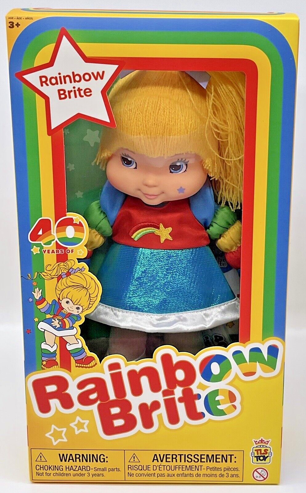 Rainbow Brite 12 Inch Fashion Doll with Treaded Hair and Sticker Sheet 40 years