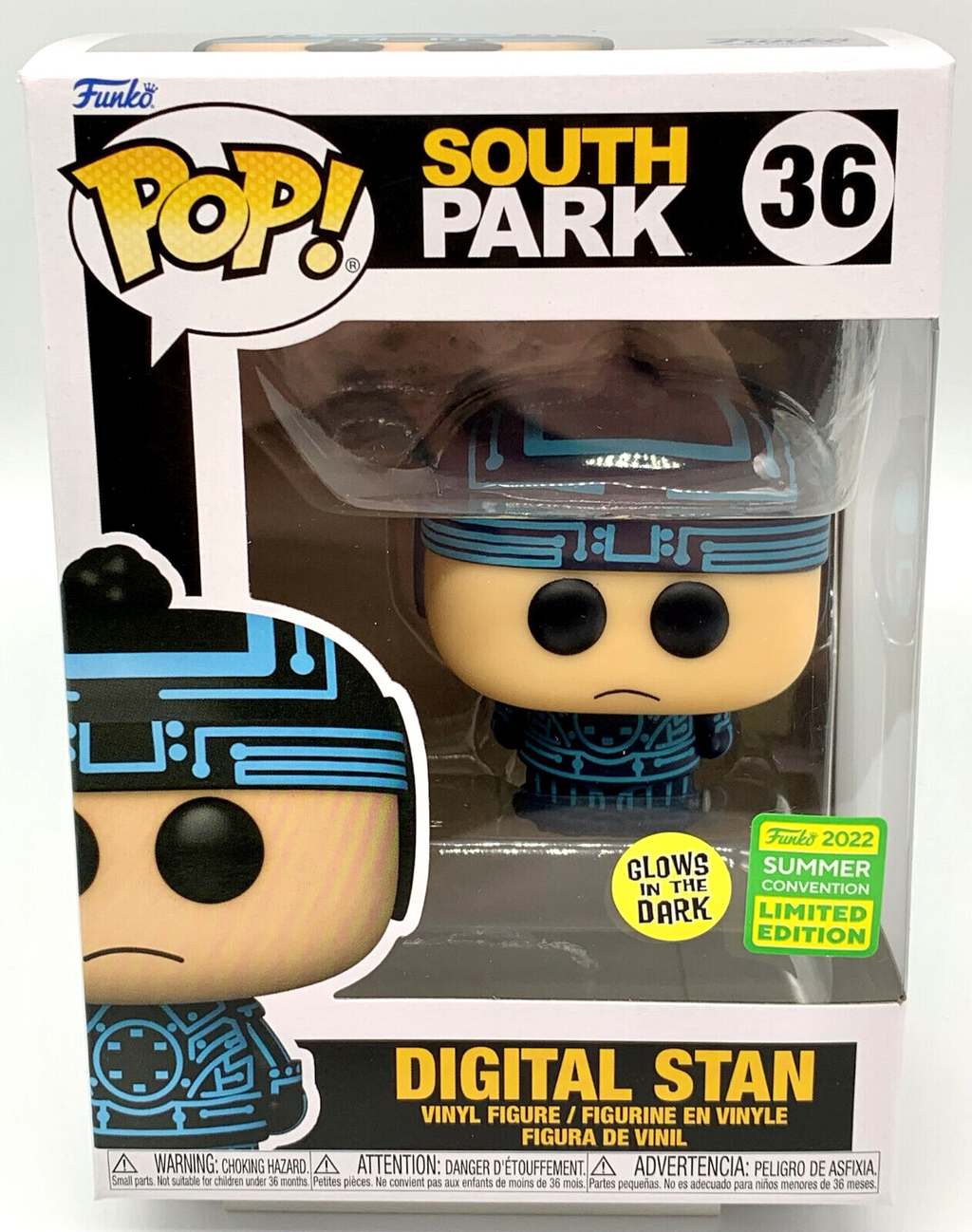 South Park Digital Stan Pop #36 Funko 2022 SDCC Exclusive Limited Edition Glows