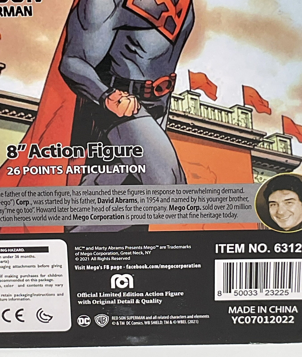 Red Son Superman 8” Action Figure MEGO 2021 DC World's Greatest Heroes